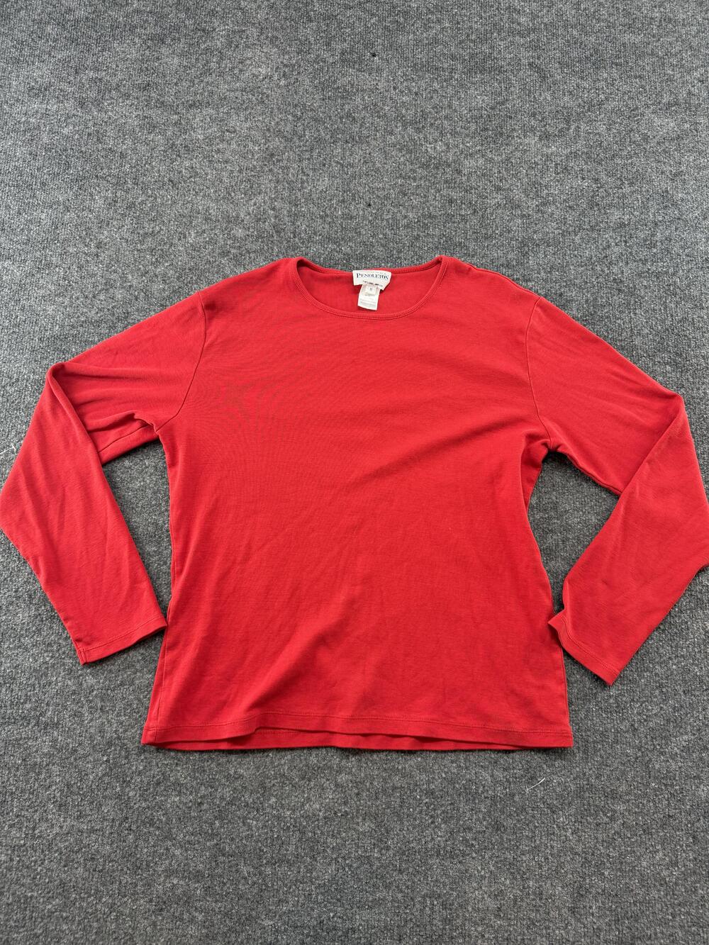 Pendleton Shirt Womens Medium Red Long Sleeve Crew Neck Cotton Tee Top Basic